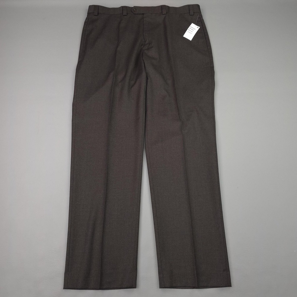 Lauren Ralph Lauren Pants Mens 38x32 Dark Brown 100% Wool Dress Trousers Classic